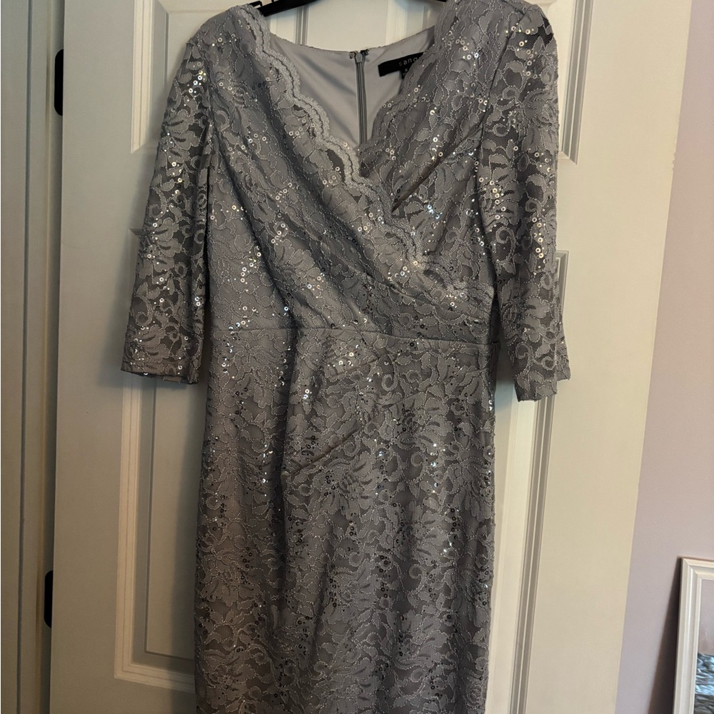 Elegant Gray Lace Dress